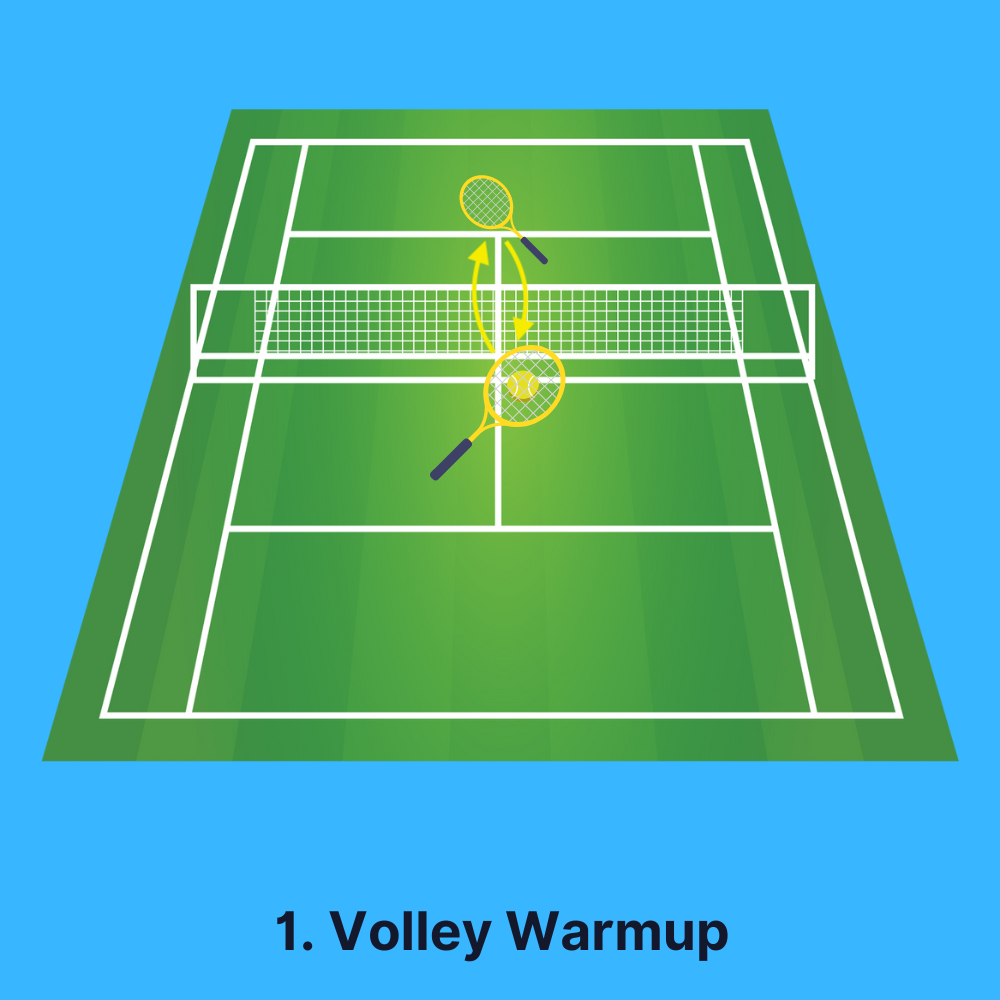 tennis training volley warmup